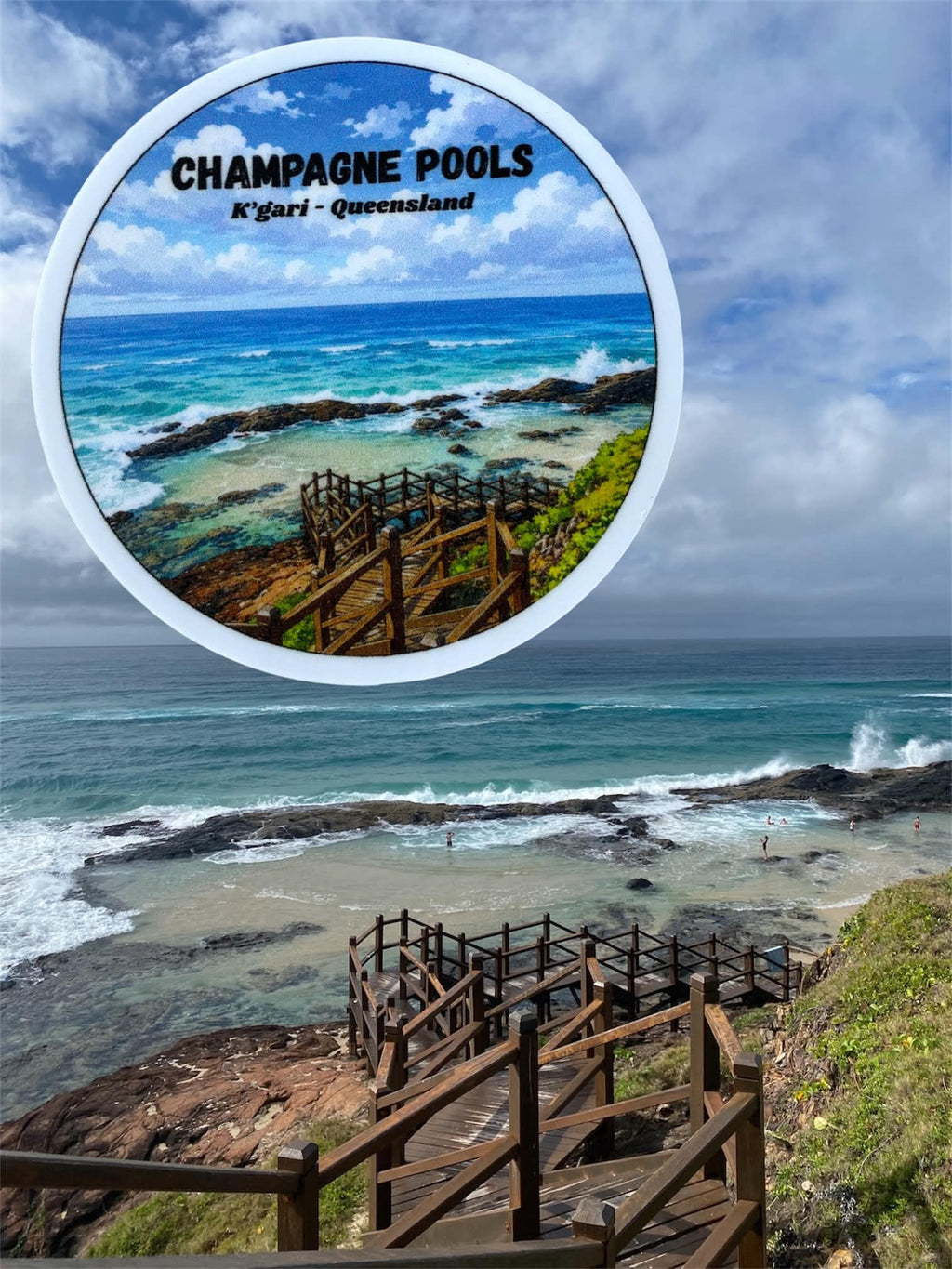 Champagne Pools Kgari QLD - Destination Sticker