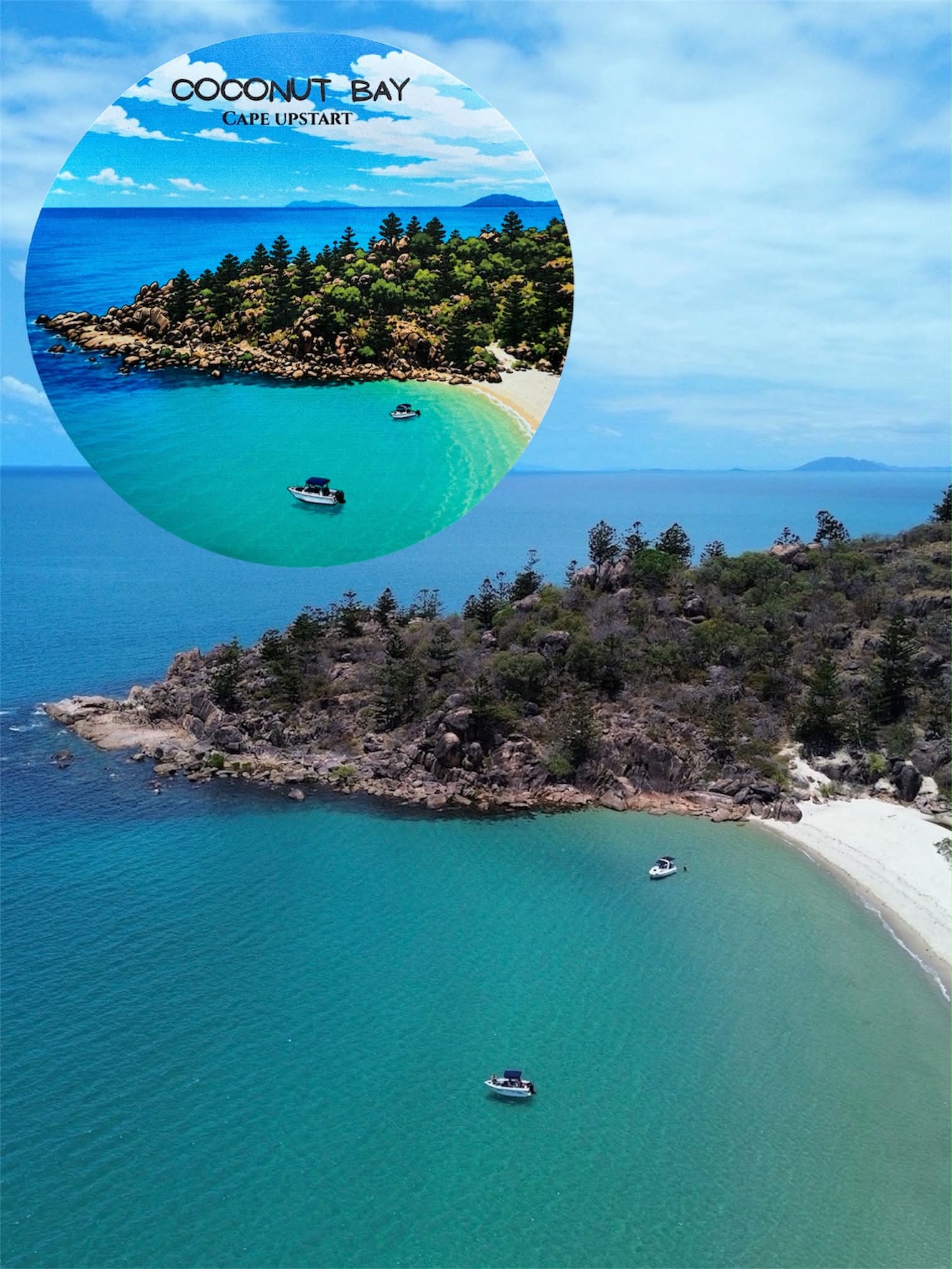 Coconut Bay Cape Upstart - Destination Sticker
