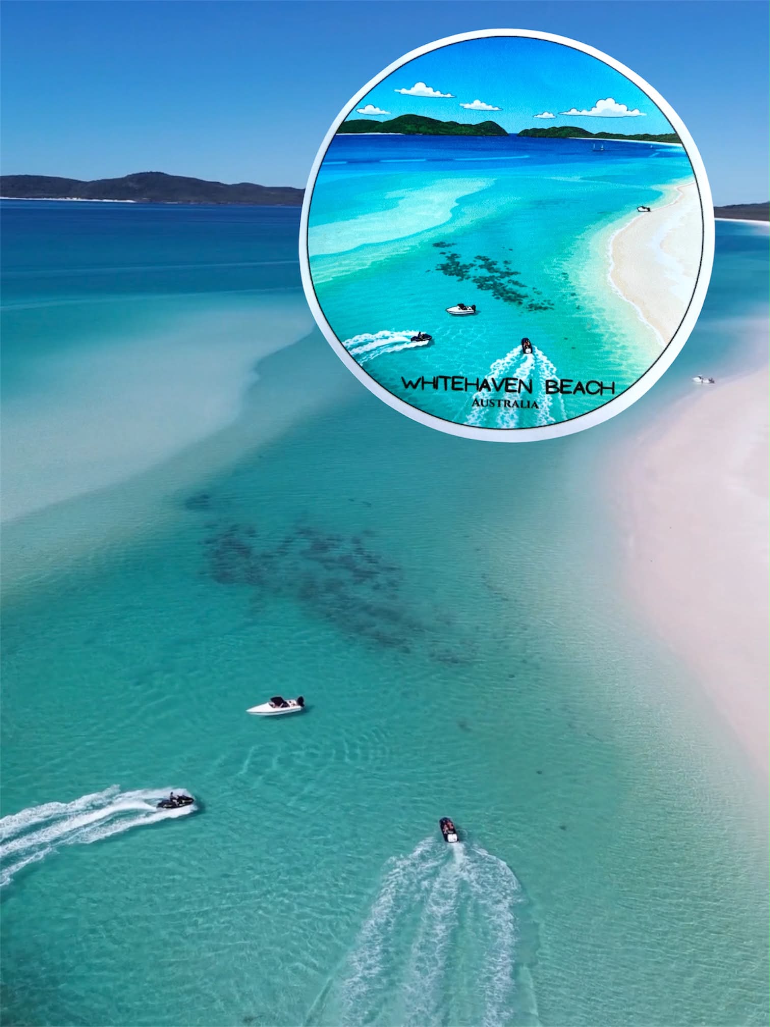 Whitehaven Beach Austalia - Destination Sticker