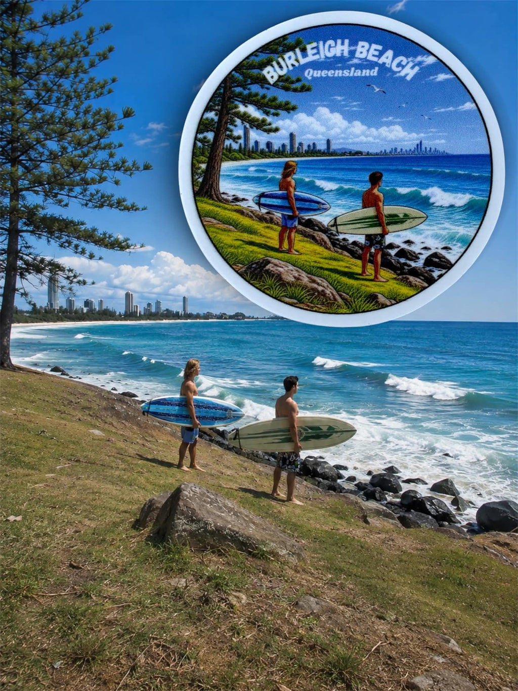 Burleigh Beach QLD - Destination Sticker